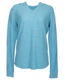 J America 8655 Cozy Fleece Women's Hooded Pullover in Blue topaz