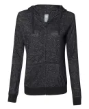 J America 8656 Cozy Fleece Women's Full-Zip Hooded Black