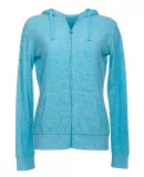 J America 8656 Cozy Fleece Women's Full-Zip Hooded Blue Topaz