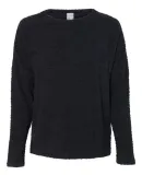 J America 8681 Teddy Fleece Women's Crewneck Pullo Black