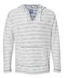 J America 8692 Baja French Terry Hooded Pullover Natural/ Mist Blue