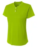 A4 Apparel NG3143 Girl's Tek 2-Button Henley Shirt LIME