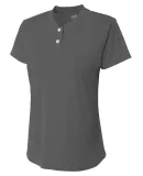 A4 Apparel NG3143 Girl's Tek 2-Button Henley Shirt GRAPHITE