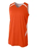 A4 Apparel N2372 Adult Performance Double/Double R ORANGE/ WHITE