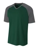 A4 Apparel N3373 Adult Polyester V-Neck Strike Jer FOREST/ GRAPHITE