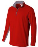 A4 Apparel N4246 Adult Tech Fleece 1/4 Zip Jacket Scarlet/Graphite