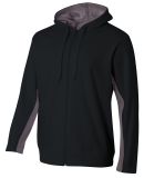 A4 Apparel N4251 Adult Tech Fleece Full Zip Hooded Black/Graphite