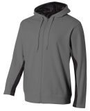 A4 Apparel N4251 Adult Tech Fleece Full Zip Hooded Graphite/Black