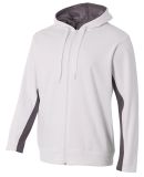 A4 Apparel N4251 Adult Tech Fleece Full Zip Hooded White/Graphite