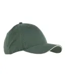 BX004 Big Accessories 6-Panel Twill Sandwich Baseb OLIVE/ STONE