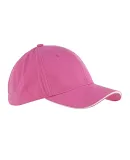 BX004 Big Accessories 6-Panel Twill Sandwich Baseb PINK/ WHITE