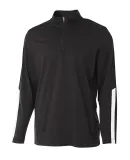 A4 Apparel N4262 Adult League 1/4 Zip Jacket BLACK/ WHITE