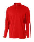 A4 Apparel N4262 Adult League 1/4 Zip Jacket SCARLET/ WHITE