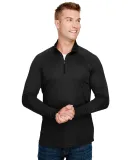 A4 Apparel N4268 Adult Daily Polyester 1/4 Zip BLACK