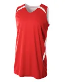 A4 Apparel NB2372 Youth Performance Double/Double  SCARLET/ WHITE