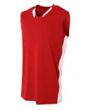 A4 Apparel NB2377 Youth Polyester Backcourt Basket Scarlet/White