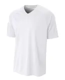 A4 Apparel NB3373 Youth Polyester V-Neck Strike Je WHITE