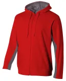 A4 Apparel NB4251 Youth Tech Fleece Full-Zip Hoode Scarlet/Graphite