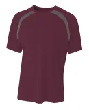 A4 Apparel N3001 Men's Spartan Short Sleeve Color  MAROON/ GRAPHITE