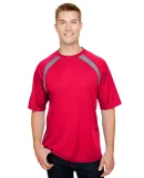 A4 Apparel N3001 Men's Spartan Short Sleeve Color  SCARLET/ GRAPHIT