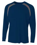 A4 Apparel N3003 Men's Spartan Long Sleeve Color B Navy/Graphite