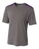 A4 Apparel N3100 Men's Tourney Heather Color Block HEATHER/ PURPLE