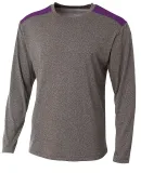 A4 Apparel N3101 Men's Tourney Heather Color Block Heather/Purple