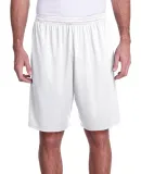 A4 Apparel N5005 Men's Color Block Pocketed  Short WHITE/ GRAPHITE