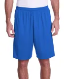 A4 Apparel N5005 Men's Color Block Pocketed  Short ROYAL/ GRAPHITE