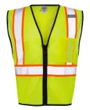 ML Kishigo 1527-1528 Economy Vest with Contrast Zi Lime