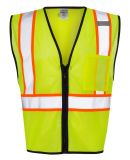 ML Kishigo 1527-1528 Economy Vest with Contrast Zi in Lime