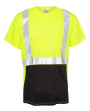 ML Kishigo 9162 Black Bottom Class 2 T-Shirt Lime