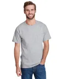 Hanes W110 Workwear Short Sleeve Pocket T-Shirt in Light steel