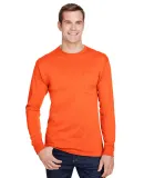 Hanes W120 Workwear Long Sleeve Pocket T-Shirt Safety Orange