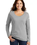 Nike BQ5235  Ladies Core Cotton Long Sleeve Scoop  Dark Grey Hthr