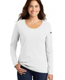 Nike BQ5235  Ladies Core Cotton Long Sleeve Scoop  White