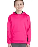 Sport Tek YST235 Sport-Tek Youth Sport-Wick Fleece Neon Pink/Blk
