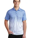 Sport Tek ST671 Sport-Tek  Ombre Heather Polo White/Tr Royal