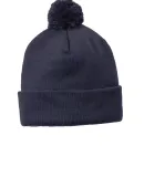 Sport Tek STC37 Sport-Tek  Solid Pom Pom Beanie True Navy