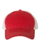 Richardson Hats 111 Garment-Washed Trucker Cap in Red/ white