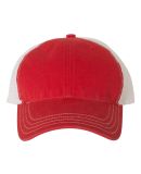 Richardson Hats 111 Garment-Washed Trucker Cap in Red/ white