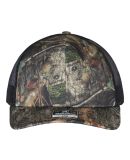 Richardson Hats 112P Patterned Snapback Trucker Ca in Mossy oak country dna/ black