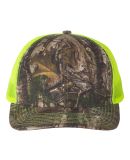 Richardson Hats 112P Patterned Snapback Trucker Ca in Realtree edge/ neon yellow