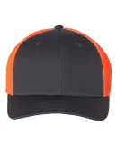 Richardson 110 Fitted Trucker Hat with R-Flex in Charcoal/ neon orange