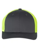 Richardson 110 Fitted Trucker Hat with R-Flex in Charcoal/ neon yellow