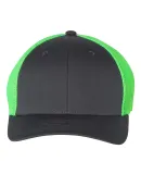 Richardson 110 Fitted Trucker Hat with R-Flex in Charcoal/ neon green