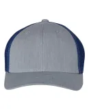 Richardson 110 Fitted Trucker Hat with R-Flex in Heather grey/ royal