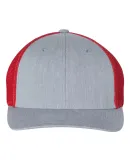 Richardson 110 Fitted Trucker Hat with R-Flex in Heather grey/ red