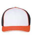 Richardson Hats 172 Fitted Pulse Sportmesh Cap wit White/ Black/ Orange Tri