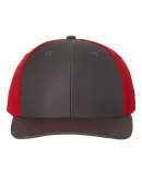 Richardson Hats 312 Twill Back Trucker Cap in Charcoal/ red